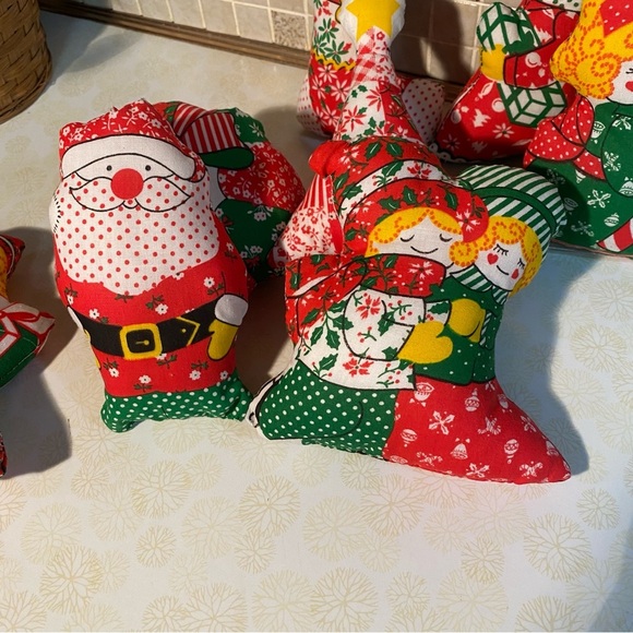 Vintage Christmas Tree Ornaments handmade quilted puffy stuffed tree ornaments - Picture 4 of 8